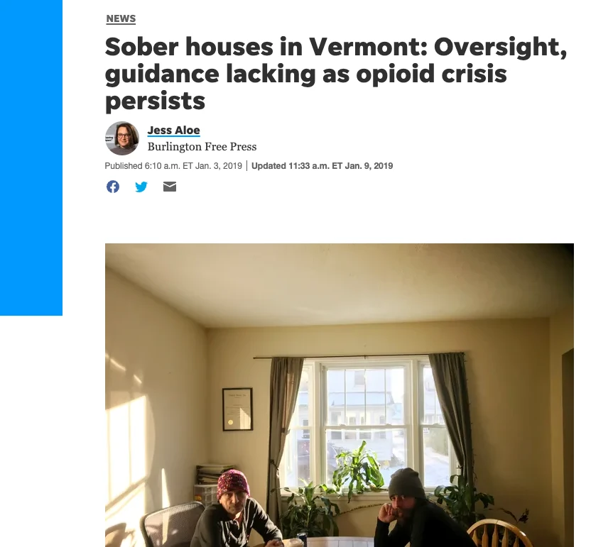 sober living home vermont opioid crisis certification regulation how to