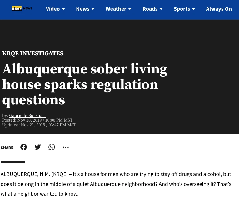 new mexico has no regulations for sober living homes recovery residences halfway houses