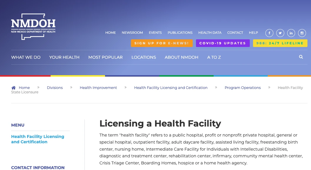 sober living homes are not considered health facilities in New Mexico