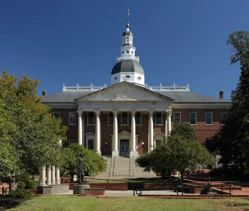 Maryland State House in Annapolis - recovery housing certification information