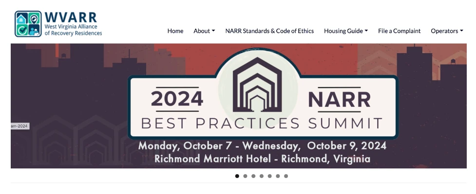 WVARR NARR affiliate west virginia sober living home recovery residence behavioral health regulation certification news updates