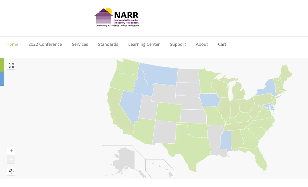 there is no NARR affiliate for sober living home certification in Arkansas yet