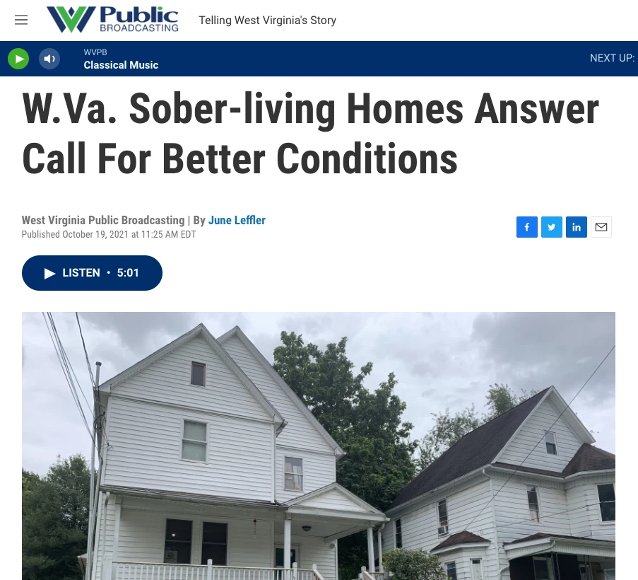 west virginia NIMBY sober living home recovery residences complaints neighbors